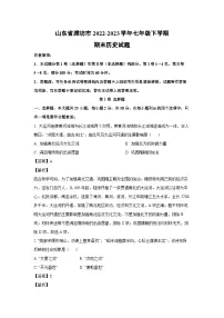 山东省潍坊市2022-2023学年七年级下学期期末历史试卷(解析版)