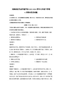 河南省驻马店市遂平县2023-2024学年七年级下学期6月期末历史试卷(解析版)