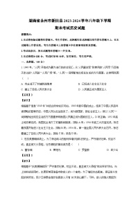 湖南省永州市新田县2023-2024学年八年级下学期期末考试历史试卷(解析版)