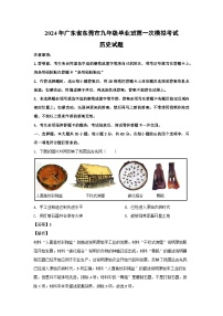 2024年广东省东莞市九年级毕业班第一次模拟考试历史试卷(解析版)