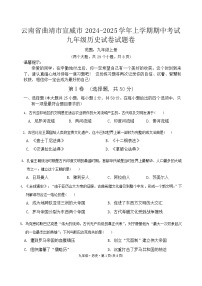 云南省曲靖市宣威市第一中学2024-2025学年九年级上学期11月期中历史试题