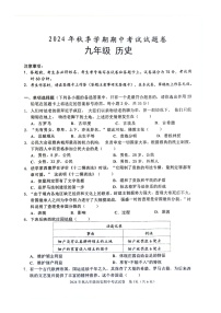 广西壮族自治区河池市宜州区2024--2025学年部编版九年级上学期期中历史试卷