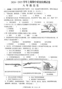 河南省信阳市罗山县2024-2025学年八年级上学期11月期中历史试题