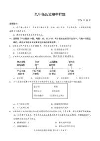 山东省菏泽市定陶区2024-2025学年九年级上学期期中考试历史试题