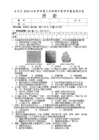 湖南省张家界市永定区2024-2025学年九年级上学期期中考试历史试题