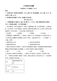 解析：山东省青岛市2024-2025学年八年级上学期期中历史试题（原卷版）