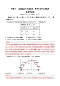 2025年中考历史一轮复习专题突破卷15 近代经济与社会生活、教育文化事业的发展（解析版）