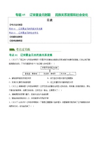 2025年中考历史一轮复习（练习）专题05 辽宋夏金元时期：民族关系发展和社会变化（解析版）
