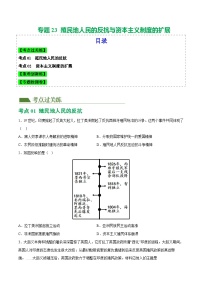 2025年中考历史一轮复习（练习）专题23  殖民地人民的反抗与资本主义制度的扩展（解析版）