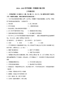 江苏省南京市2024-2025学年八年级上学期期中历史试题（含答案解析）