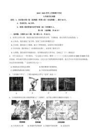 河南省郑州市桐柏一中、一中高新实验等联考2024～2025学年九年级(上)期中历史试卷(含答案)