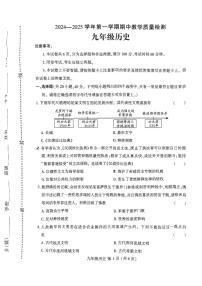 河南省许昌市襄城县2024-2025学年九年级上学期11月期中历史试题