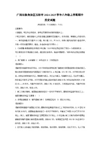 广西壮族自治区玉林市2024-2025学年八年级上学期期中历史试卷（解析版）