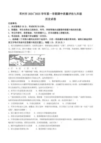 河南省南阳市邓州市2024～2025学年九年级(上)期中历史试卷(含答案)