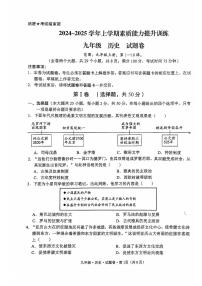 云南省昭通市绥江县2024-2025学年九年级上学期11月期中历史试题