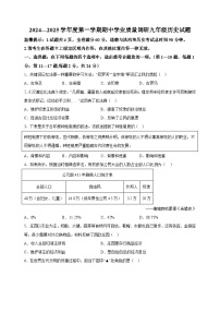 江苏省连云港市2024-2025学年九年级上学期期中历史试卷（含答案解析）