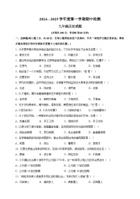 江苏省徐州市2024-2025学年九年级上学期期中历史试卷（含答案解析）