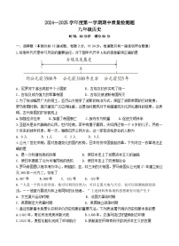 陕西省宝鸡市金台区2024—2025学年部编版九年级历史上学期期中质量检测试题