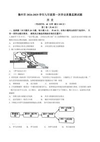 海南省儋州市2024～2025学年九年级(上)期中历史试卷(含答案)