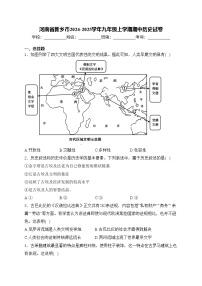 河南省新乡市2024-2025学年九年级上学期期中历史试卷(含答案)