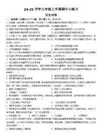 四川省眉山市东坡区苏辙中学2024-2025学年九年级上学期11月期中历史试题