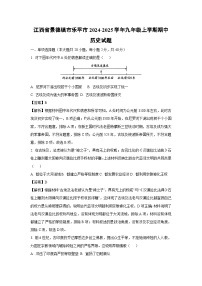 2024~2025学年江西省景德镇市乐平市九年级上学期期中历史试卷(解析版)