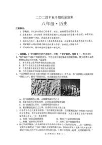 四川省宜宾市长宁县2024-2025学年八年级上学期11月期中历史试题