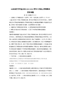 山东省济宁市金乡县2023-2024学年八年级(上)期末历史试卷(解析版)