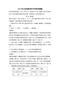 泰安市2024年中考真题历史试卷(解析版)
