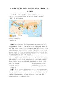 广东省惠州市惠阳区2024-2025学年九年级上学期期中历史检测试题（含答案）