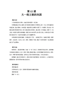 人教版（2024）七年级上册（2024）第12课 大一统主朝的巩固教案