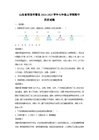 山东省菏泽市曹县2024-2025学年七年级（上）期中历史试卷（解析版）