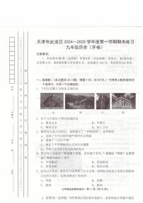 天津市武清区2024-2025学年九年级上学期1月期末历史试题