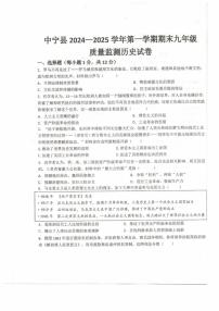 宁夏回族自治区中卫市中宁县2024-2025学年九年级上学期1月期末历史试题