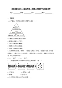 河南省新乡市2025届九年级上学期12月期末考试历史试卷(含答案)