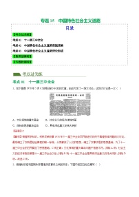 中考历史一轮复习（练习）专题15 中国特色社会主义道路（解析版）