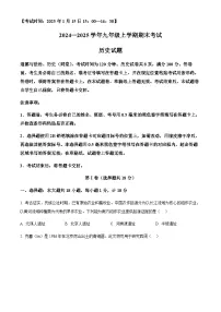 四川省自贡市2024-2025学年九年级上学期期末历史试题（含答案）