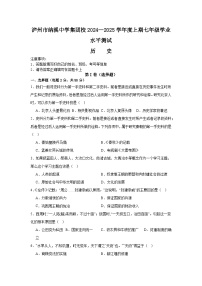 四川省泸州市纳溪中学集团校2024-2025学年七年级上学期1月期末历史试题（含答案）