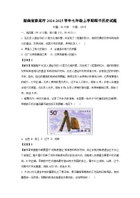湖南省娄底市2024-2025学年七年级上学期期中历史试卷（解析版）