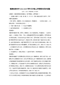 福建省漳州市2024-2025学年九年级上学期期末历史试卷（解析版）