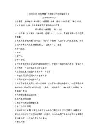 陕西省西安市高陵区2024-2025学年九年级下学期开学考试历史试题