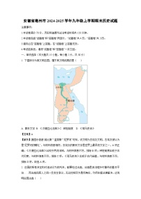 2024-2025学年安徽省亳州市九年级上学期期末历史试卷（解析版）