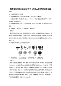 福建省南平市2024-2025学年七年级上学期期末历史试卷（解析版）