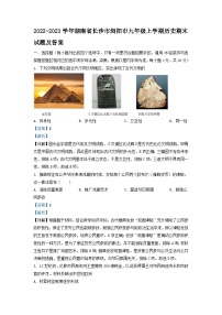 2022-2023学年湖南省长沙市浏阳市九年级上学期历史期末试题及答案