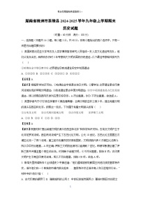 湖南省株洲市茶陵县2024-2025学年九年级(上)期末历史试卷（解析版）