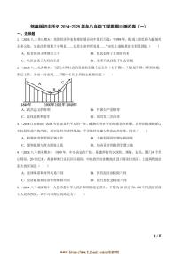 2024～2025学年部编版初中历史八年级下期中测试卷(一)