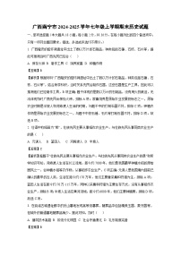 广西南宁市2024-2025学年七年级(上)期末历史试卷（解析版）
