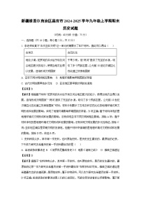 新疆维吾尔自治区昌吉市2024-2025学年九年级(上)期末历史试卷（解析版）