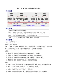 专题二十四 资本主义制度的初步确立 2025年中考历史一轮复习学案（含答案解析）
