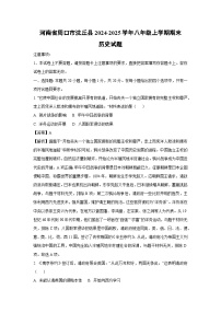 2024~2025学年河南省周口市沈丘县八年级上学期期末历史试卷（解析版）